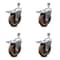 Service Caster 5 Inch High Temp Glass Filled Nylon 3/8 Inch Stem Caster Set Total Lock Brake SCC-TSTTL20S514-GFNSHT-381615-4 - alternate 1